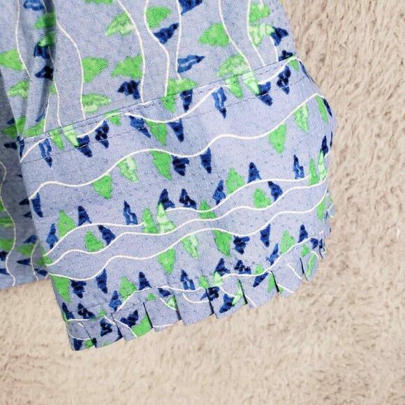 Talbots Shirt Women's Button Up Popover Long Sleeve Blue Size 2X Blue Geometric - Picture 5 of 8